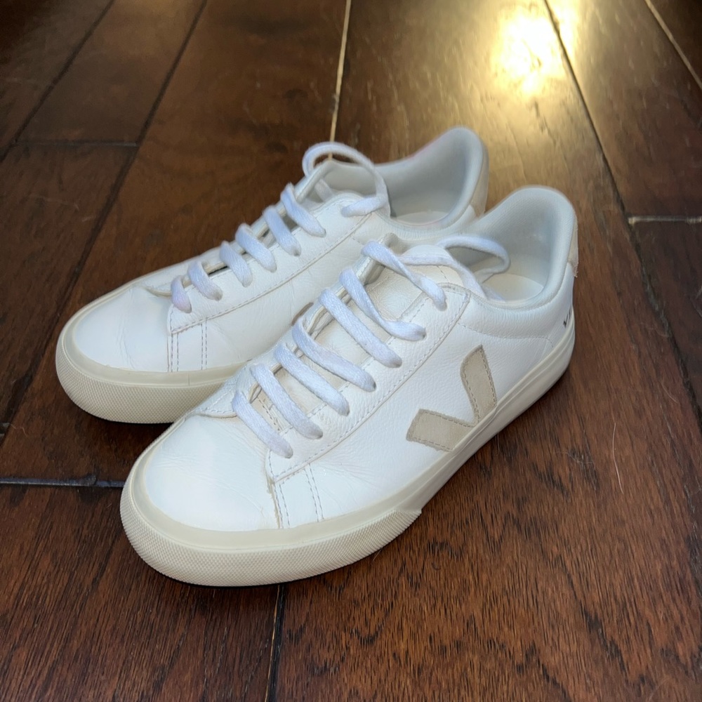 Vega Campo Sneaker in Extra White and Natural Suede Size 37